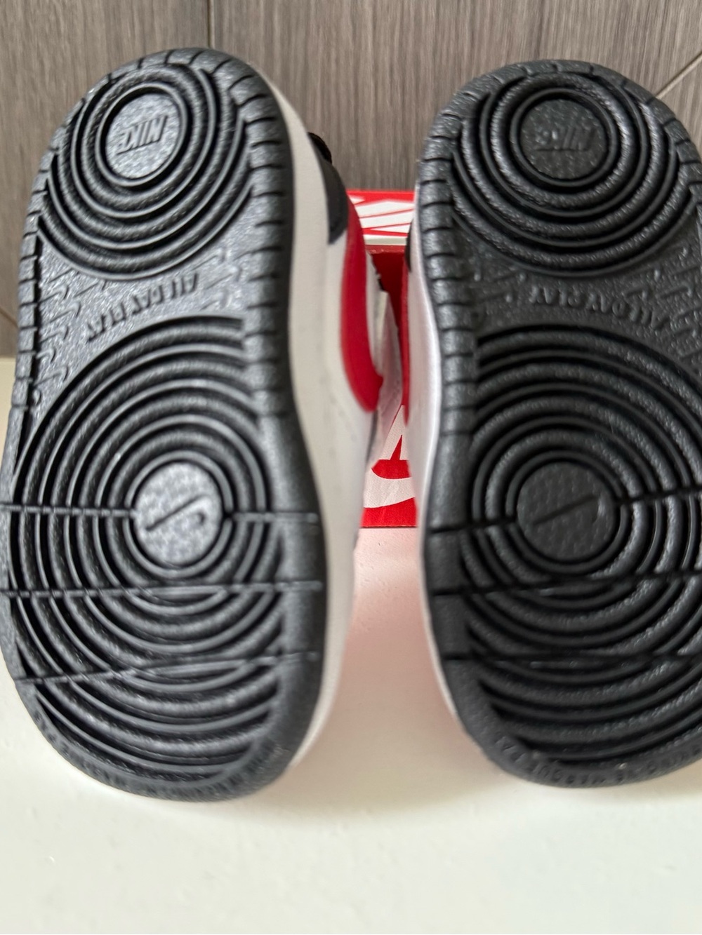Nike Court Borough Low 2 Toddler White & University Red Sneakers - Picture 6 of 6